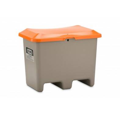 CEMO Streugutbehälter 200l Plus3 grau/orange mit Staplertaschen