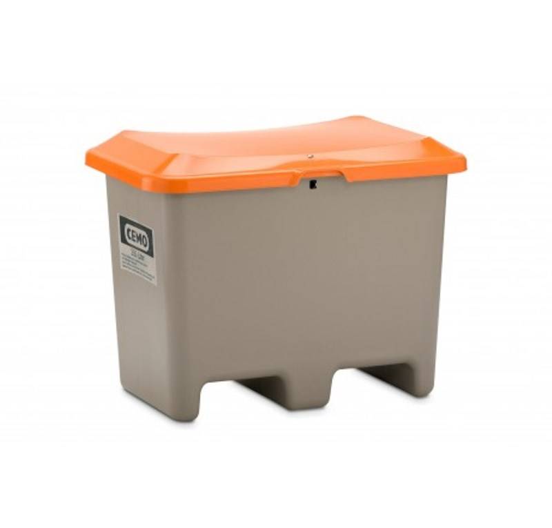CEMO Streugutbehälter 200l Plus3 grau/orange mit Staplertaschen-0
