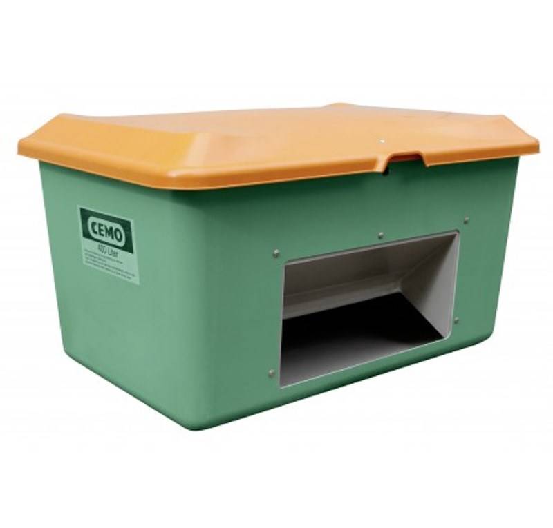 CEMO Streugutbehälter 400l Plus3 grün/orange mit Entnahmeöffnung-0