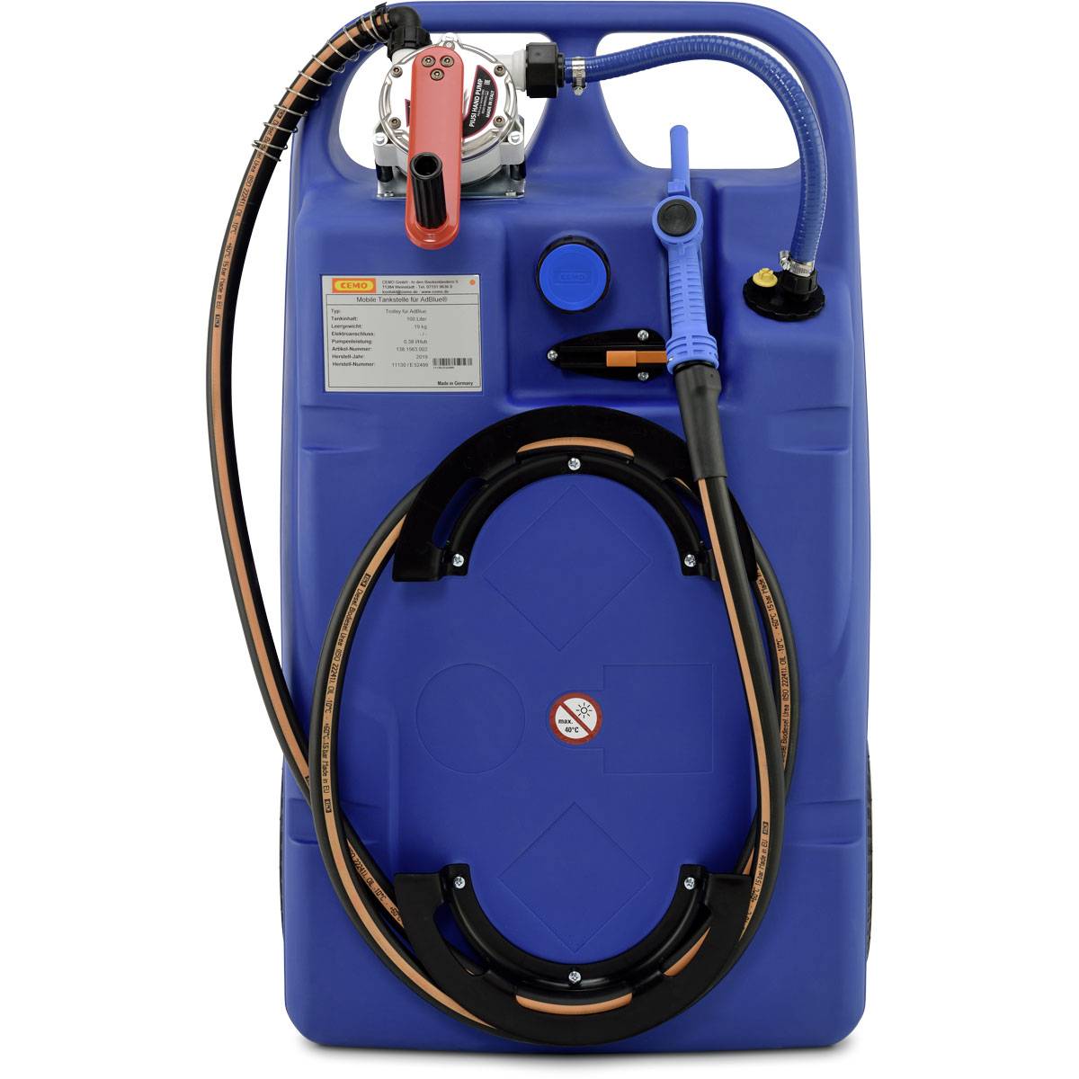 CEMO Trolley 100l für AdBlue® mit Kurbelpumpe und Handzapfventil-1