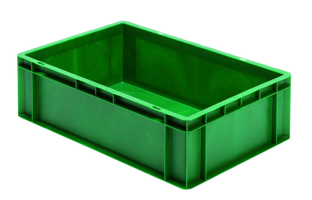 Eurobox - Eurokasten - Volumen 33 l - Boden und Wände geschlossen - 175 x 400 x 600 mm (HxBxT) - VE 2 Stk. - GRÜN (Beisp-0