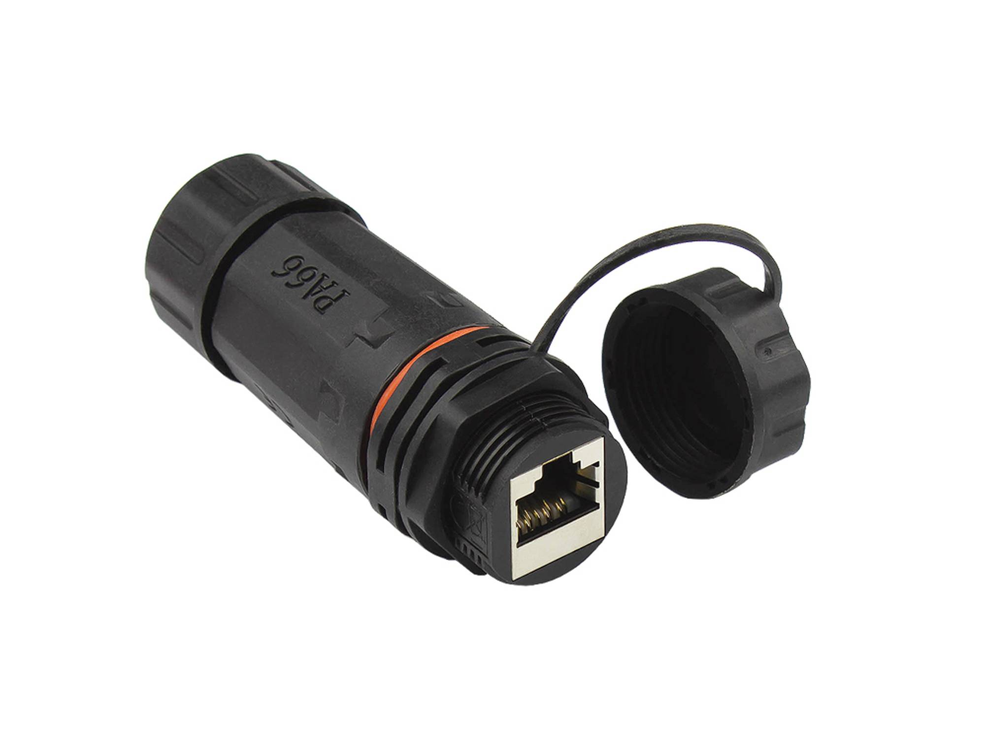 Patchkabelkupplung, Outdoor (IP68), Cat. 6A, RJ45, vollgeschirmt, schwarz, Good Connections®-0