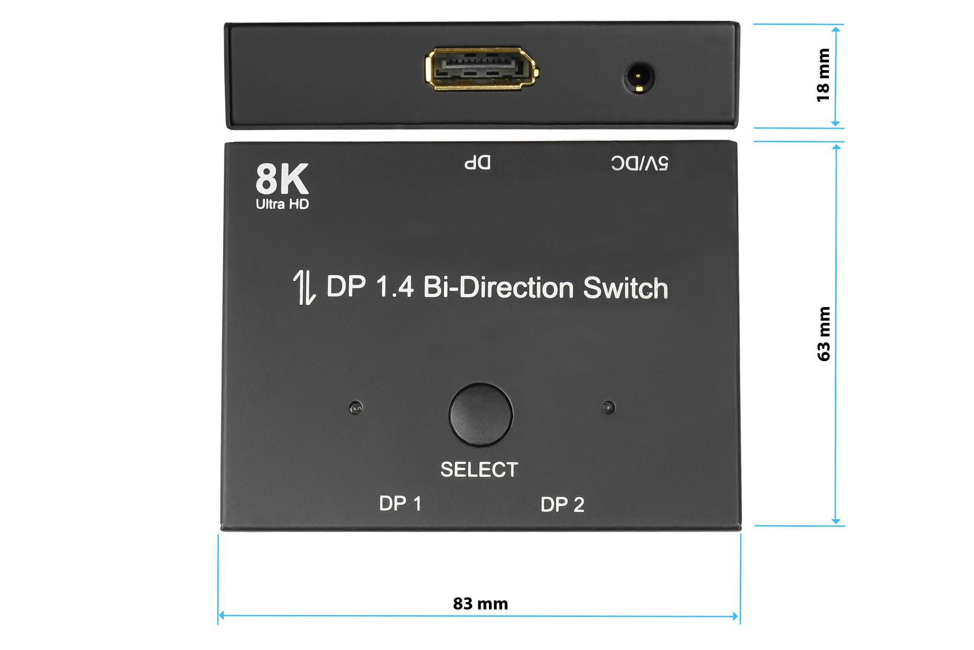 Good Connections DisplayPort Switches - DisplayPort - Schwarz - Metall - 7680 x-4