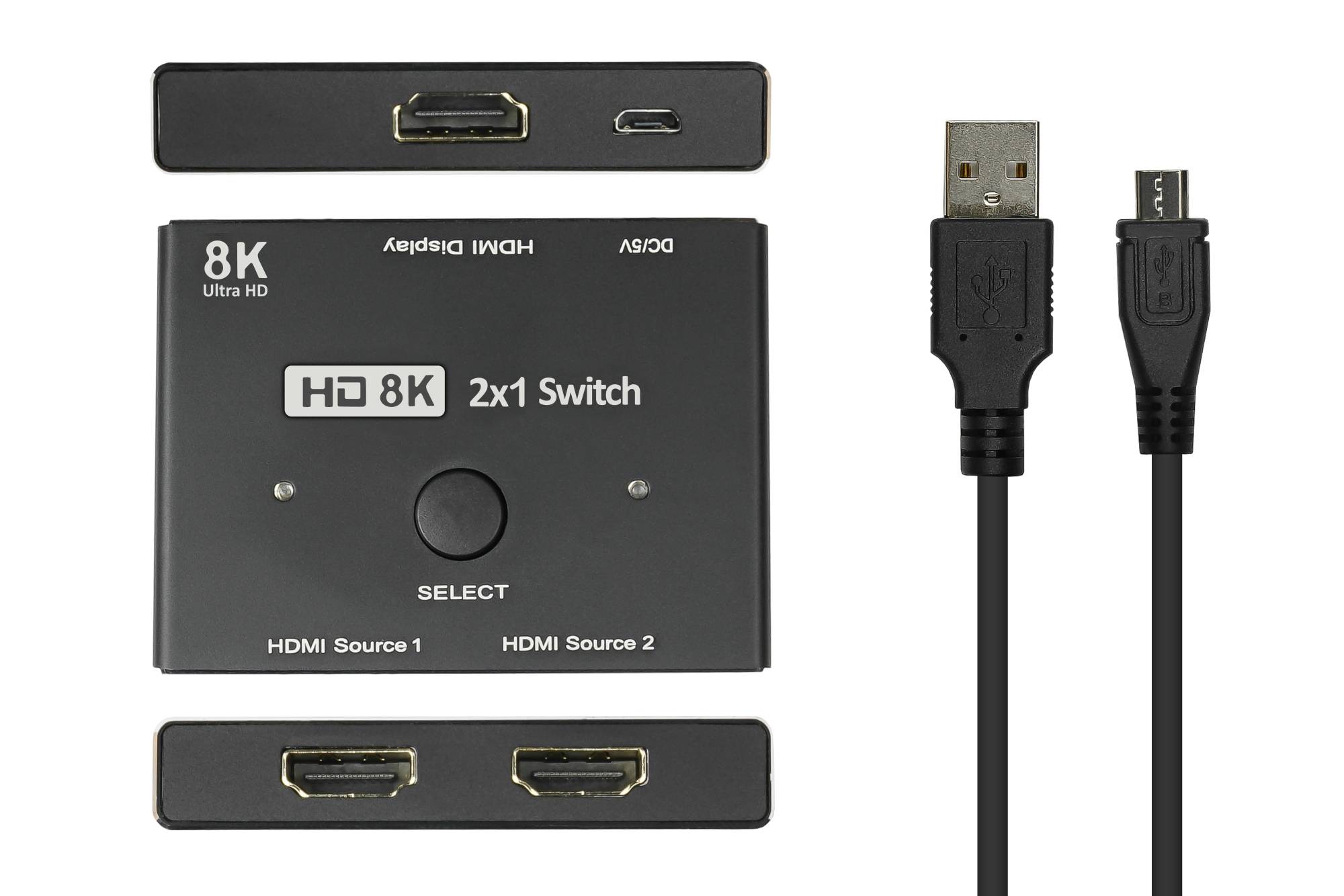 HDMI 2.1 Switch / Umschalter, 2-fach (2x Eingang und 1x Ausgang), direktional, 8K @30Hz, Good Connections®-3