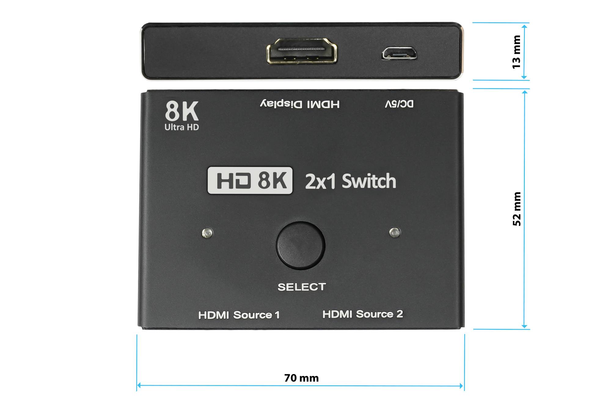 HDMI 2.1 Switch / Umschalter, 2-fach (2x Eingang und 1x Ausgang), direktional, 8K @30Hz, Good Connections®-4
