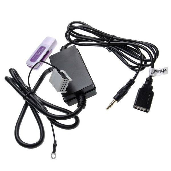 vhbw AUX KFZ Radio Kabel kompatibel mit Audi Concert 2+/3 | Chorus 2+/3, BNS 5.0, Navigation Plus 3 Auto, Autoradio (9,5