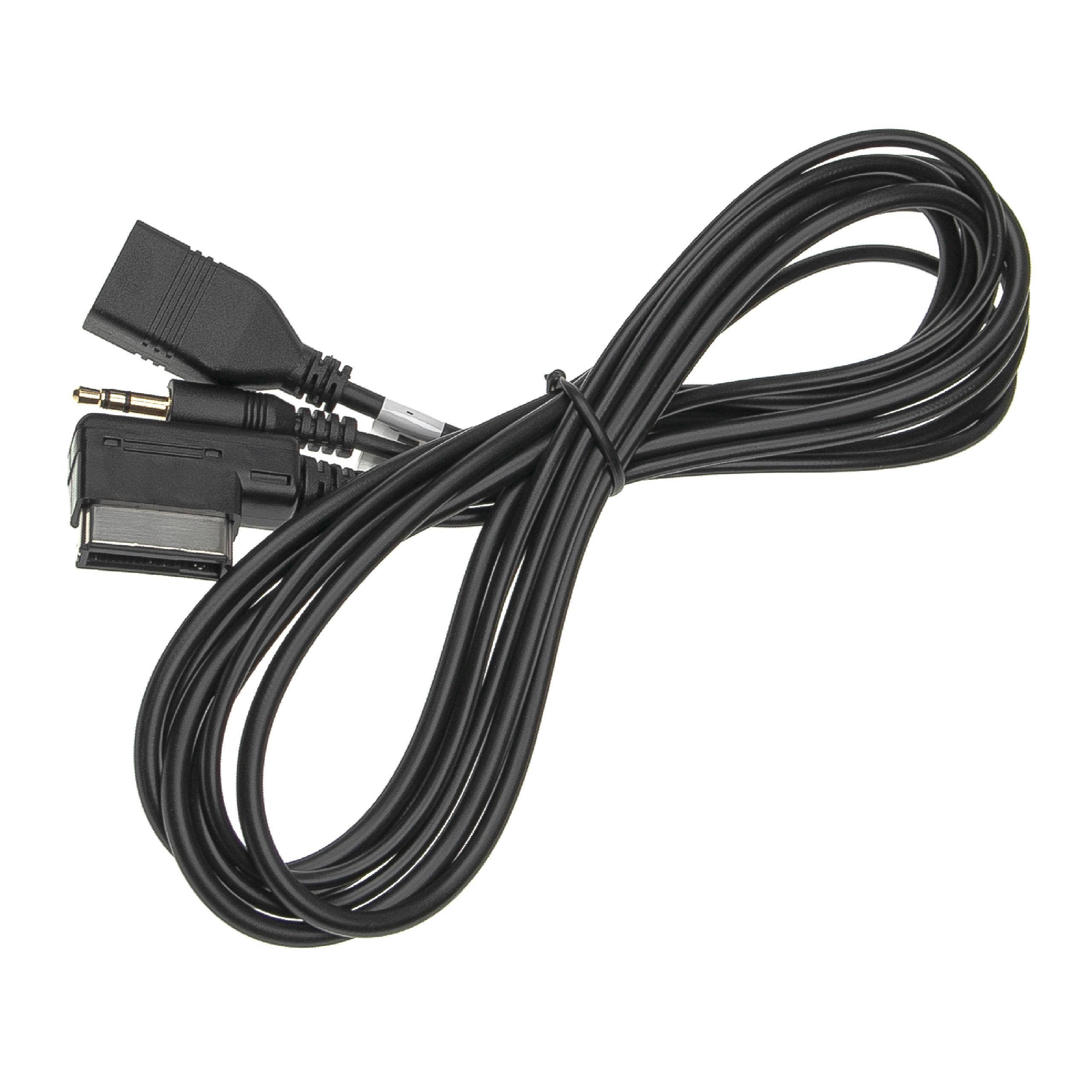 vhbw AUX KFZ Radio Y-Adapter Kabel kompatibel mit Seat Alhambra | Altea, Leon, Exeo, Ibiza Auto, Autoradio (200 cm)-0
