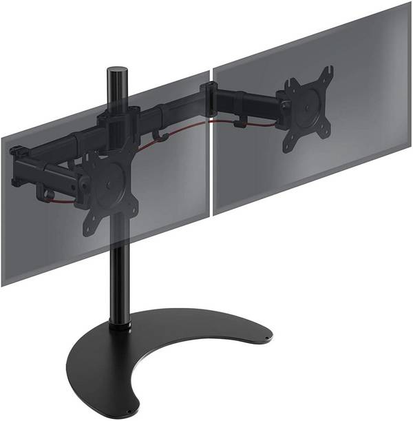 Duronic DM25D2 Monitorfuß für zwei 27" - 8kg Kapazität - Verstellbar in Höhe, Neigung und Drehung - VESA 75/100