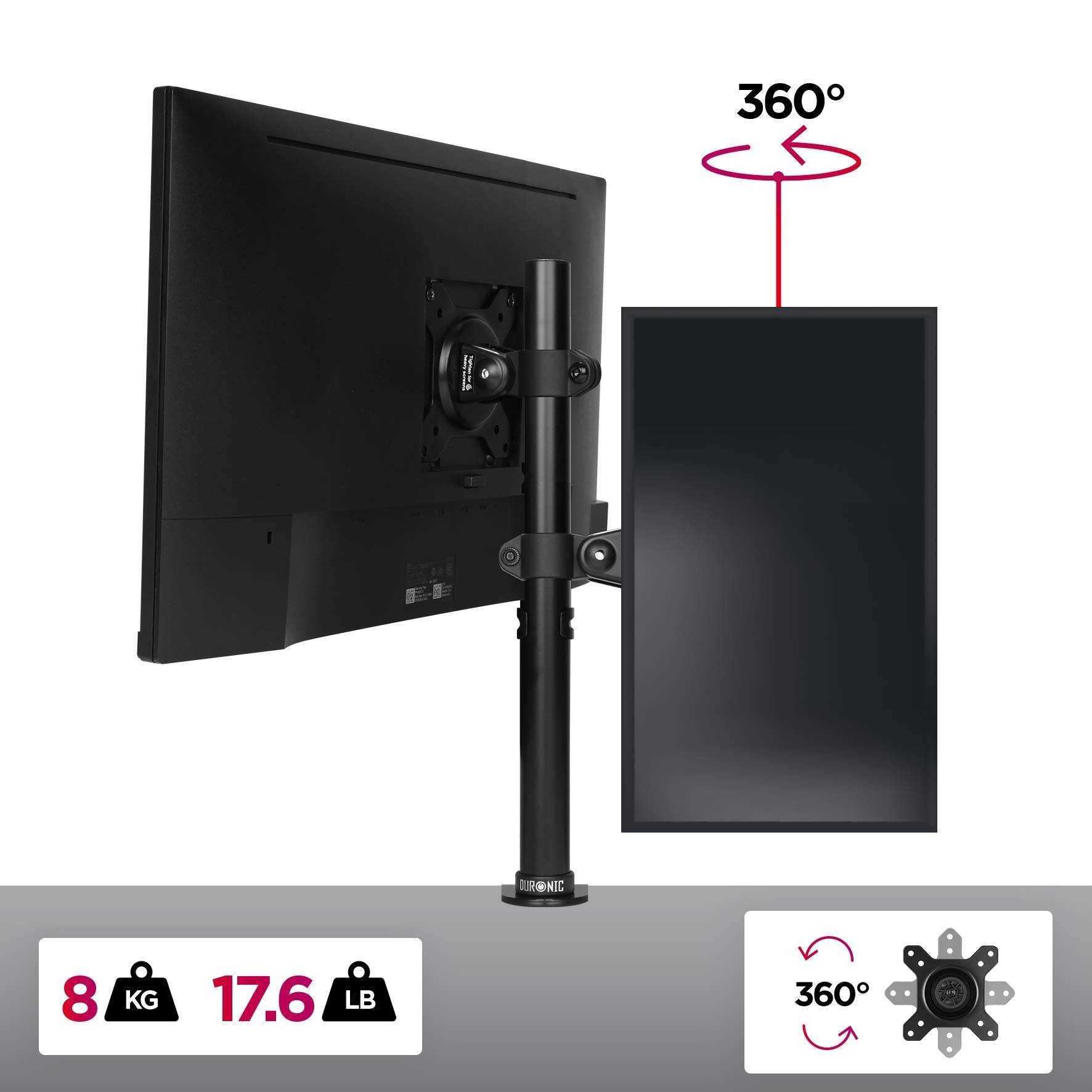 Duronic DM151X1 Monitor-Halterung 1 Monitor 13-27 Zoll VESA Tischhalterung-3