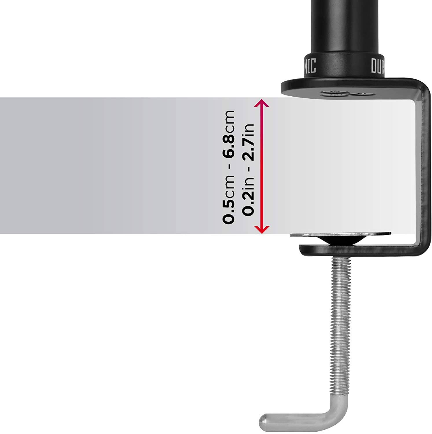 Duronic DM351X2 Monitorhalterung für 27 Zoll - 10kg Kapazität - Verstellbar in Höhe, Neigung und Drehung - VESA 75/100-4
