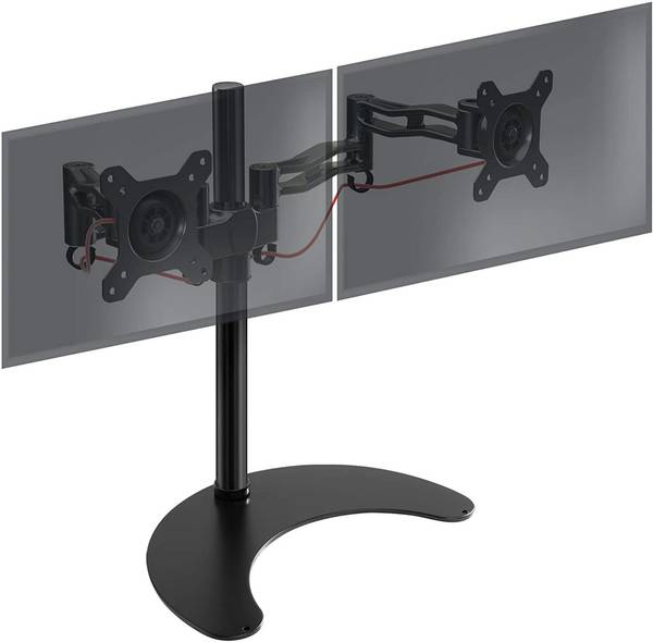 Duronic DM35D2 Monitorfuß für zwei 27 Zoll - 8kg Kapazität - Verstellbar in Höhe, Neigung und Drehung - VESA 75/100