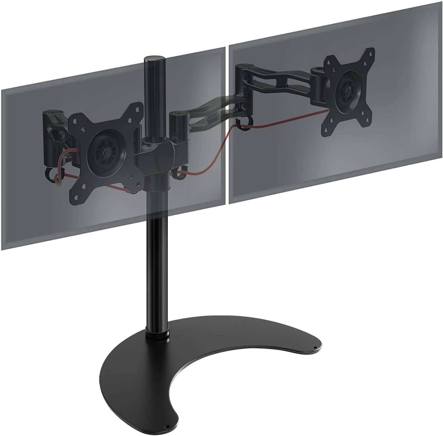Duronic DM35D2 Monitorfuß für zwei 27 Zoll - 8kg Kapazität - Verstellbar in Höhe, Neigung und Drehung - VESA 75/100-0