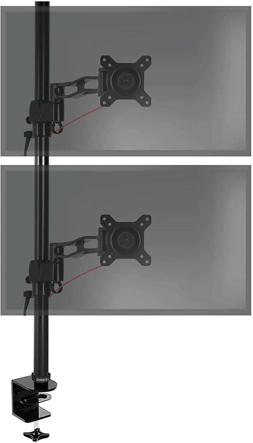 Duronic DM35V2X2 Monitorhalterung für zwei 27" - 8kg Kapazität - Verstellbar in Höhe, Neigung und Drehung - VESA 75/100-0