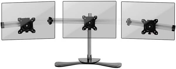 Duronic DM753 Monitorfuß für drei 24 Zoll - 8kg Kapazität - Verstellbar in Höhe, Neigung und Drehung - VESA 75/100