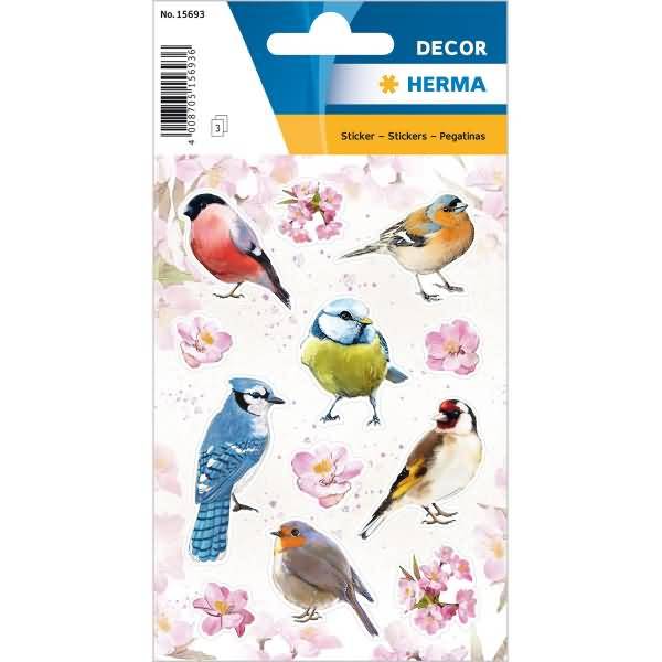 Papiersticker bunte Heimatvögel