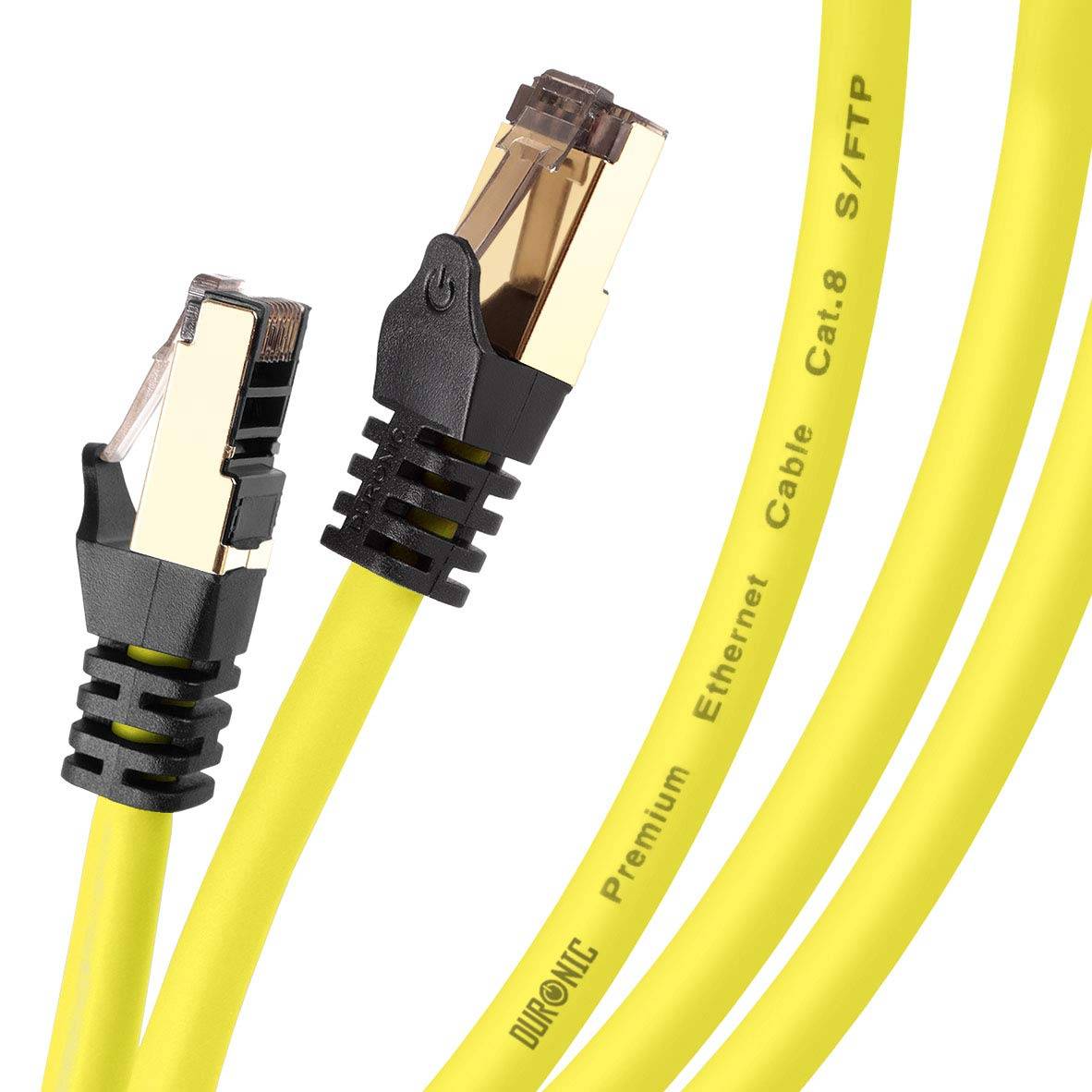 Duronic CAT8 YW 1,5m Netzwerkkabel - 5.000 MB/s Ethernetkabel - RJ45 Patchkabel - Lankabel für Router und Konsole-3