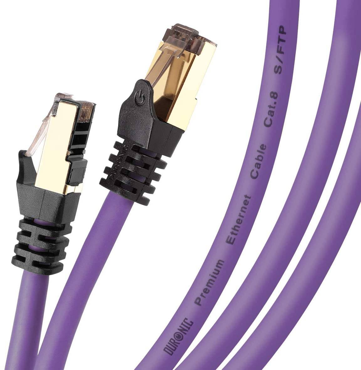 Duronic CAT8 PE 1,5m Netzwerkkabel - 5.000 MB/s Ethernetkabel - RJ45 Patchkabel - Lankabel für Router und Konsole-4