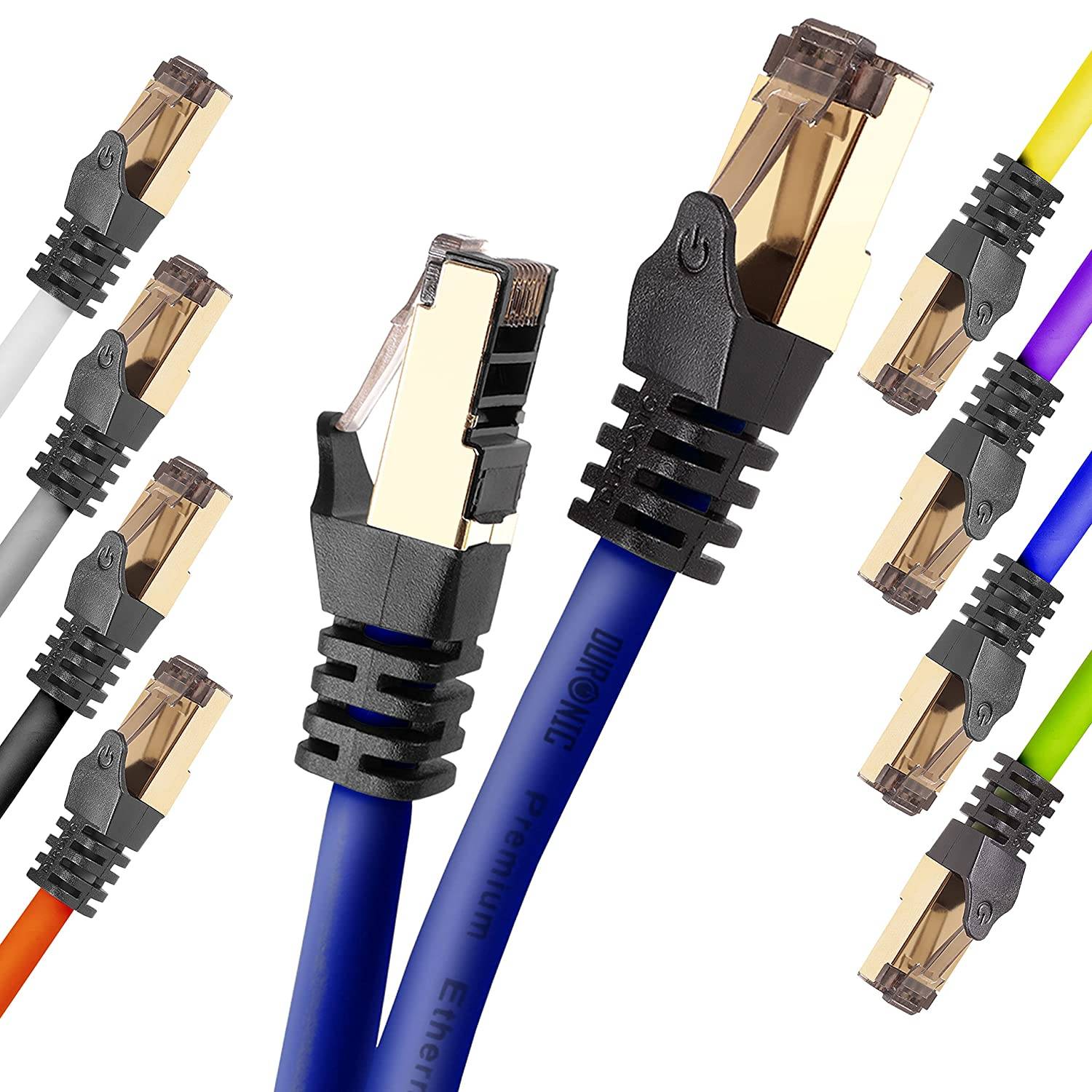 Duronic CAT8 BE 1m Netzwerkkabel - 5.000 MB/s Ethernetkabel - RJ45 Patchkabel - Lankabel für Router und Konsole-0