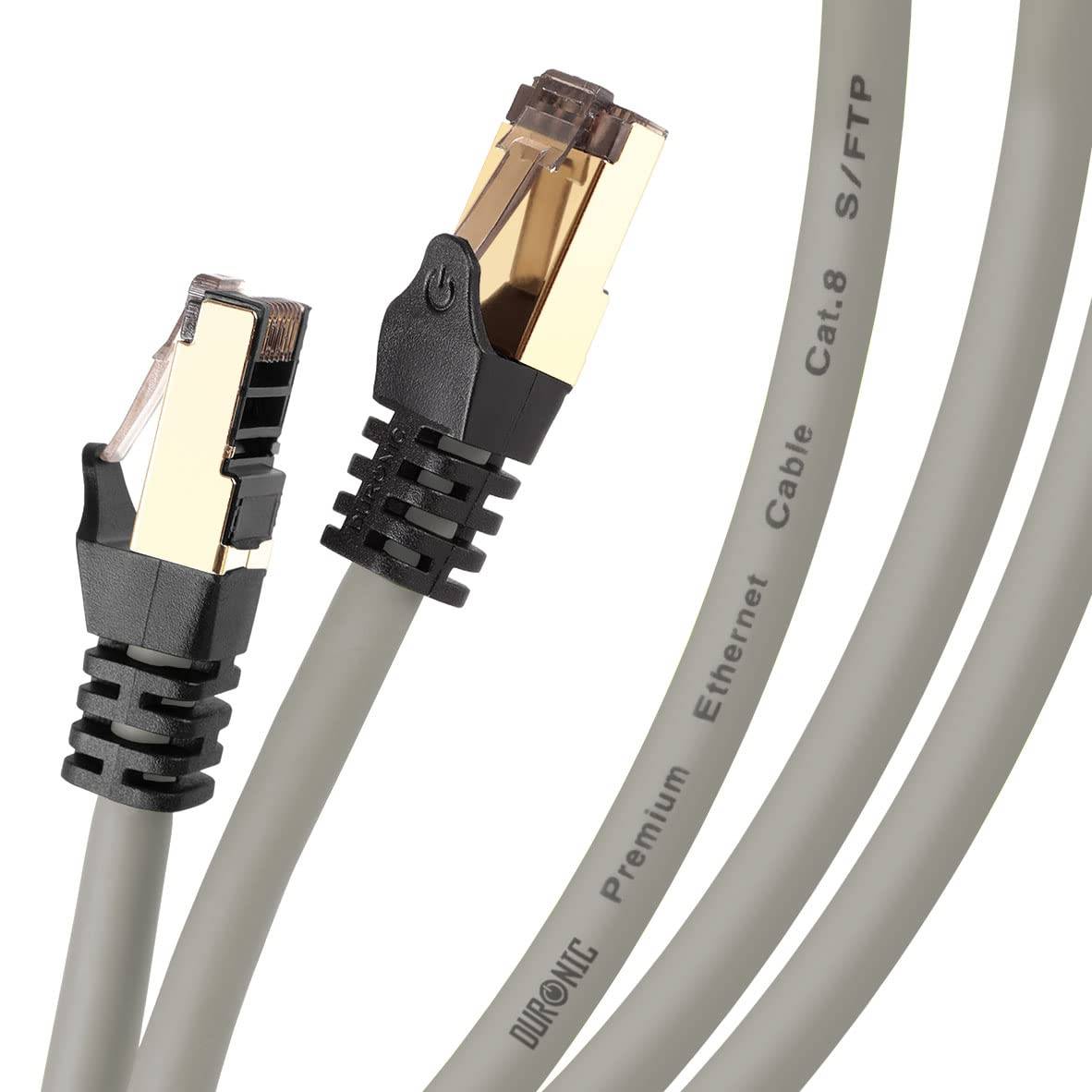 Duronic CAT8 GY 0,5m Netzwerkkabel - 5.000 MB/s Ethernetkabel - RJ45 Patchkabel - Lankabel für Router und Konsole-3