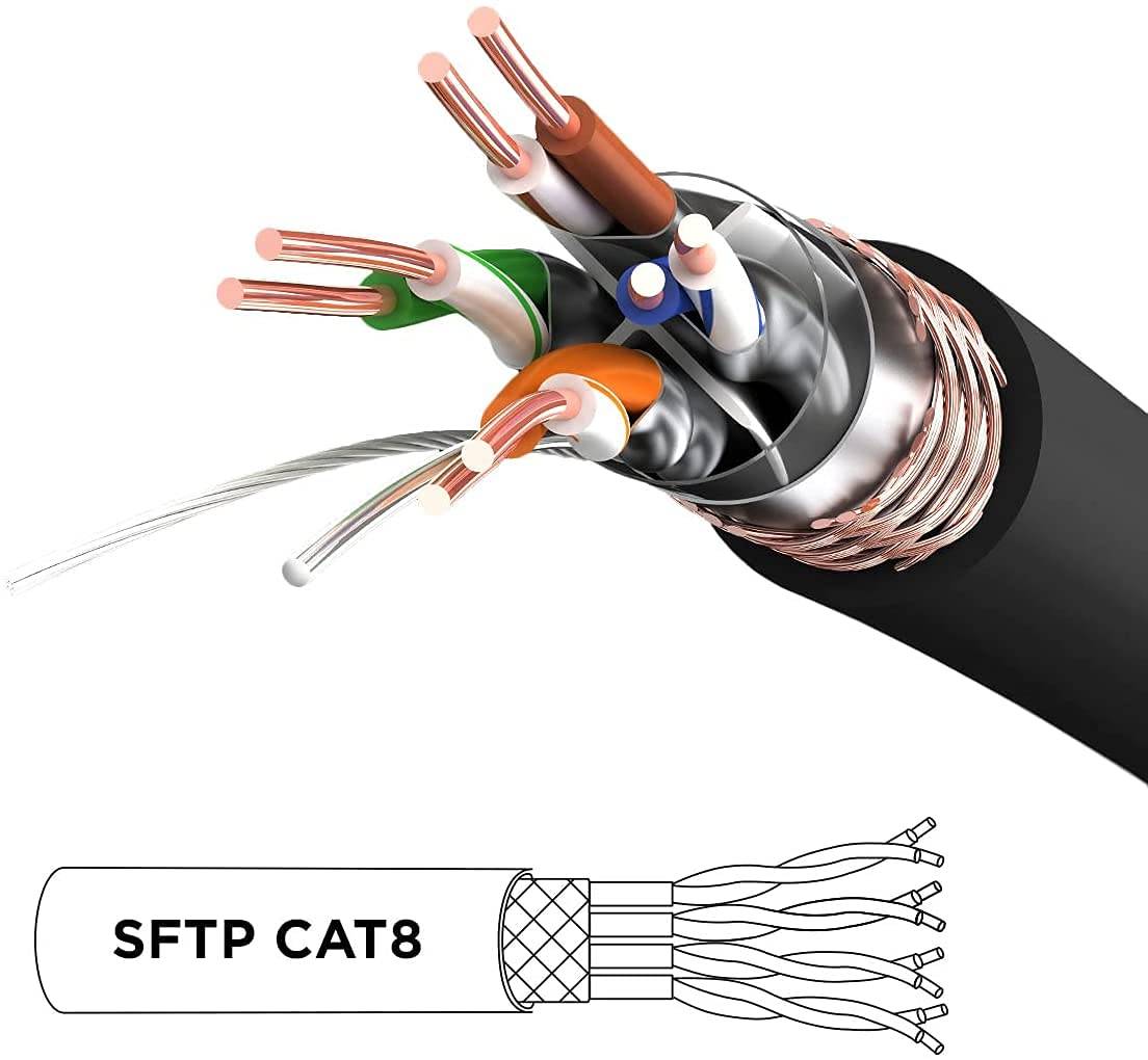 Duronic CAT8 BK 1m Netzwerkkabel - 5.000 MB/s Ethernetkabel - RJ45 Patchkabel - Lankabel für Router und Konsole-1