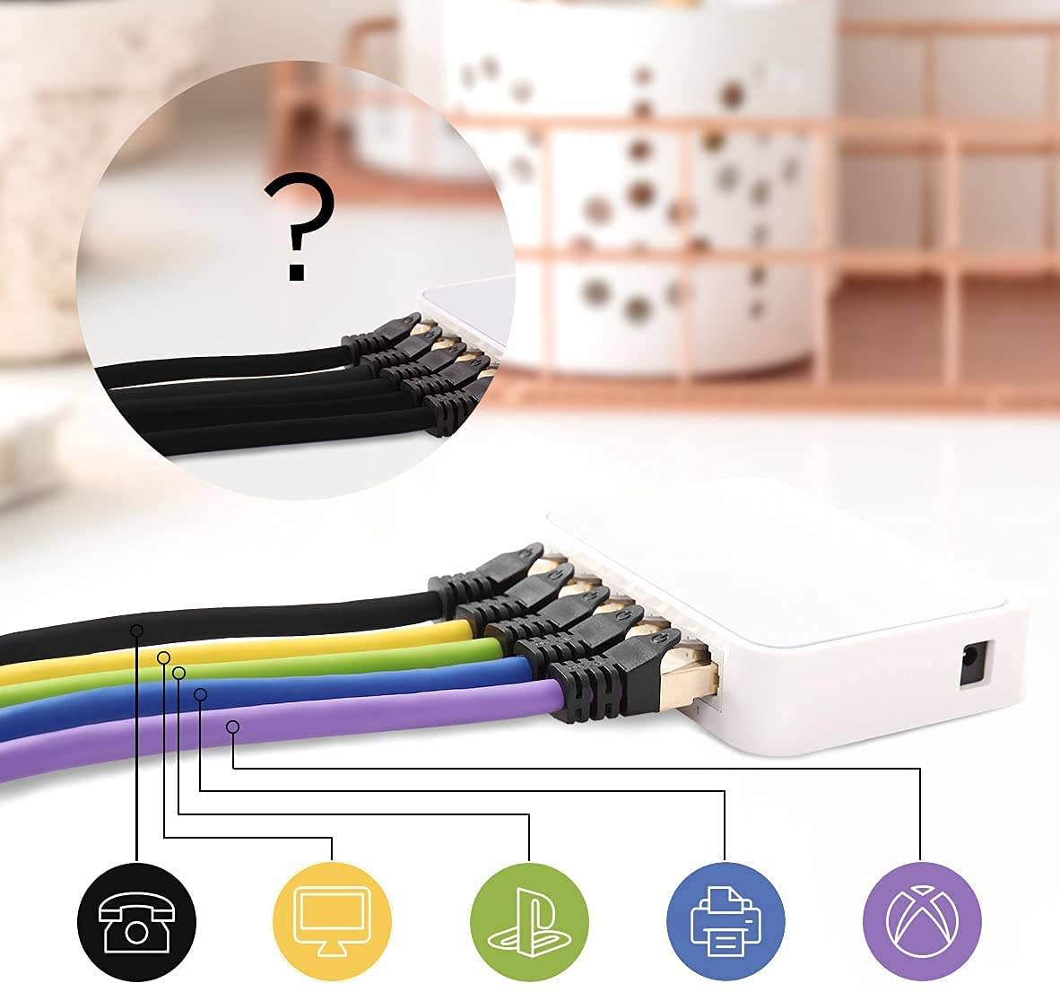 Duronic CAT8 BK 1m Netzwerkkabel - 5.000 MB/s Ethernetkabel - RJ45 Patchkabel - Lankabel für Router und Konsole-4