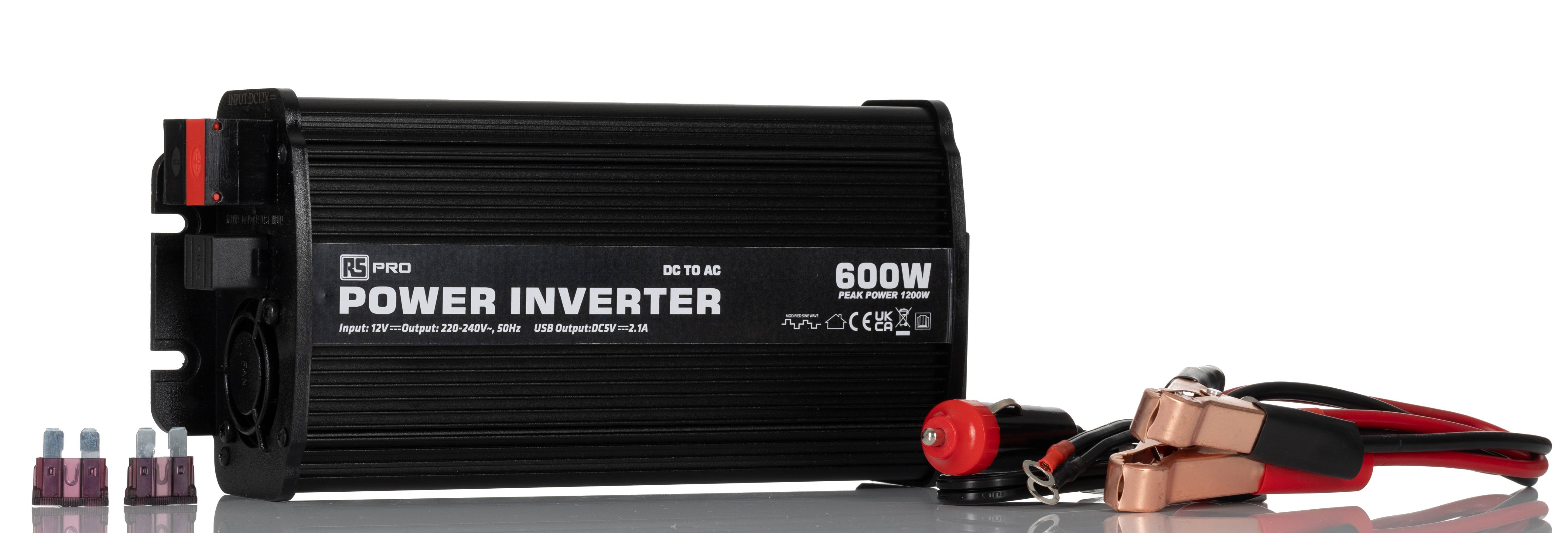 RS PRO Spannungswandler, 12V dc / 230V ac 600W Modifizierte Sinuswelle-0