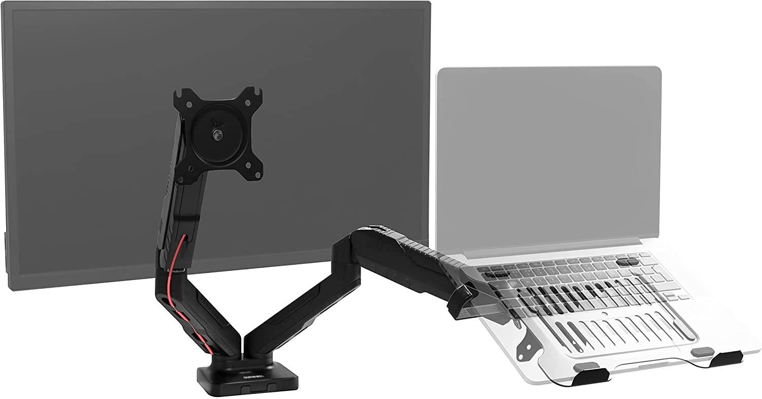 Duronic DMDCL1X1 Laptop- und Monitorhalterung - Ideal für Home Office - Display und Notebook bis 6,5 kg und 27 Zoll-0