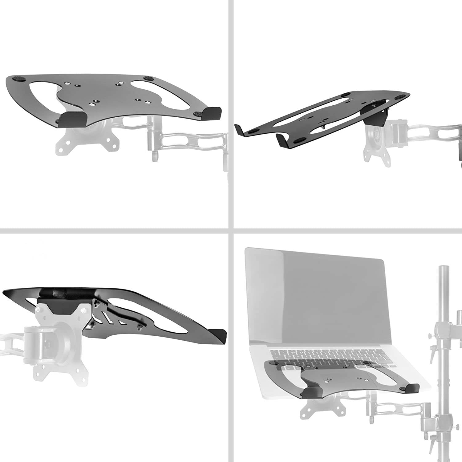 Duronic DML1 BK Laptophalterung - Fläche 32x24,2cm - Belastbarkeit 8kg - Laptopständer für Monitorhalter - VESA Standard-2