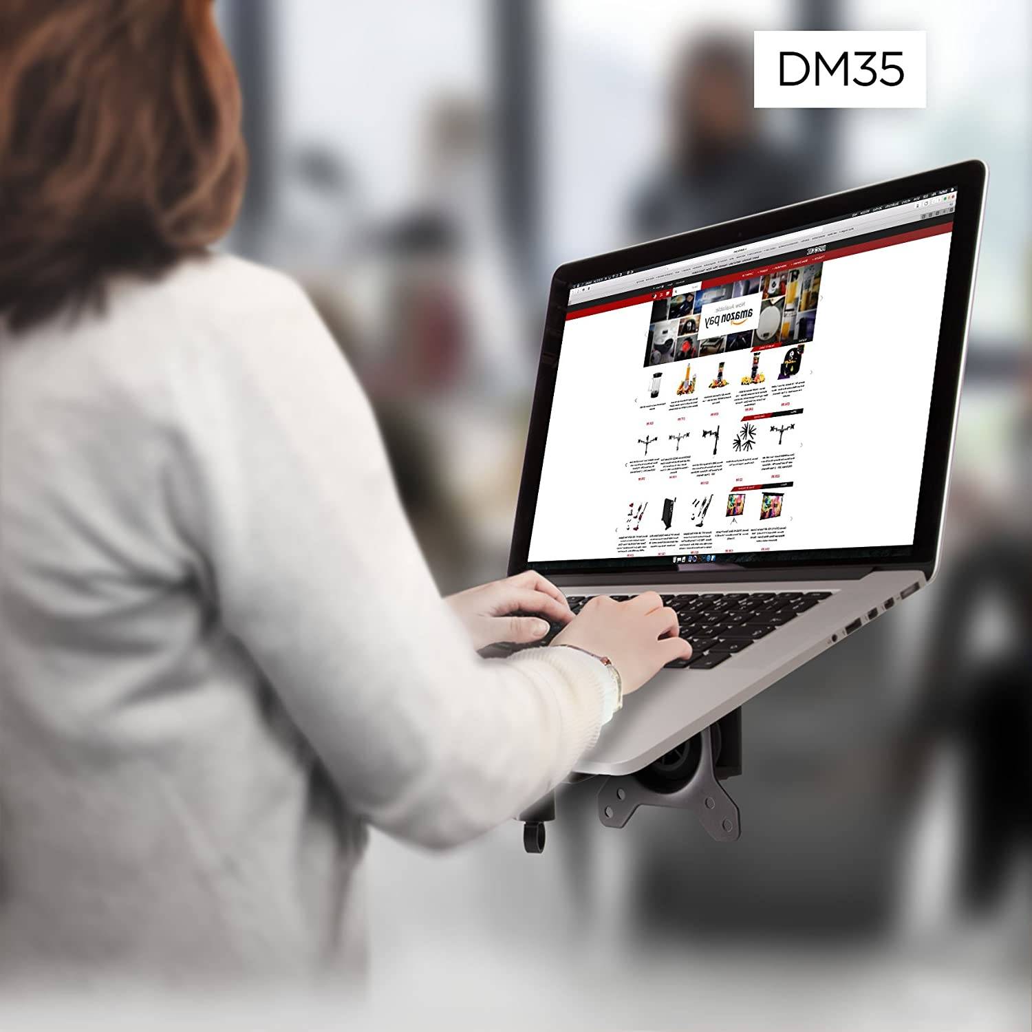 Duronic DML1 BK Laptophalterung - Fläche 32x24,2cm - Belastbarkeit 8kg - Laptopständer für Monitorhalter - VESA Standard-3