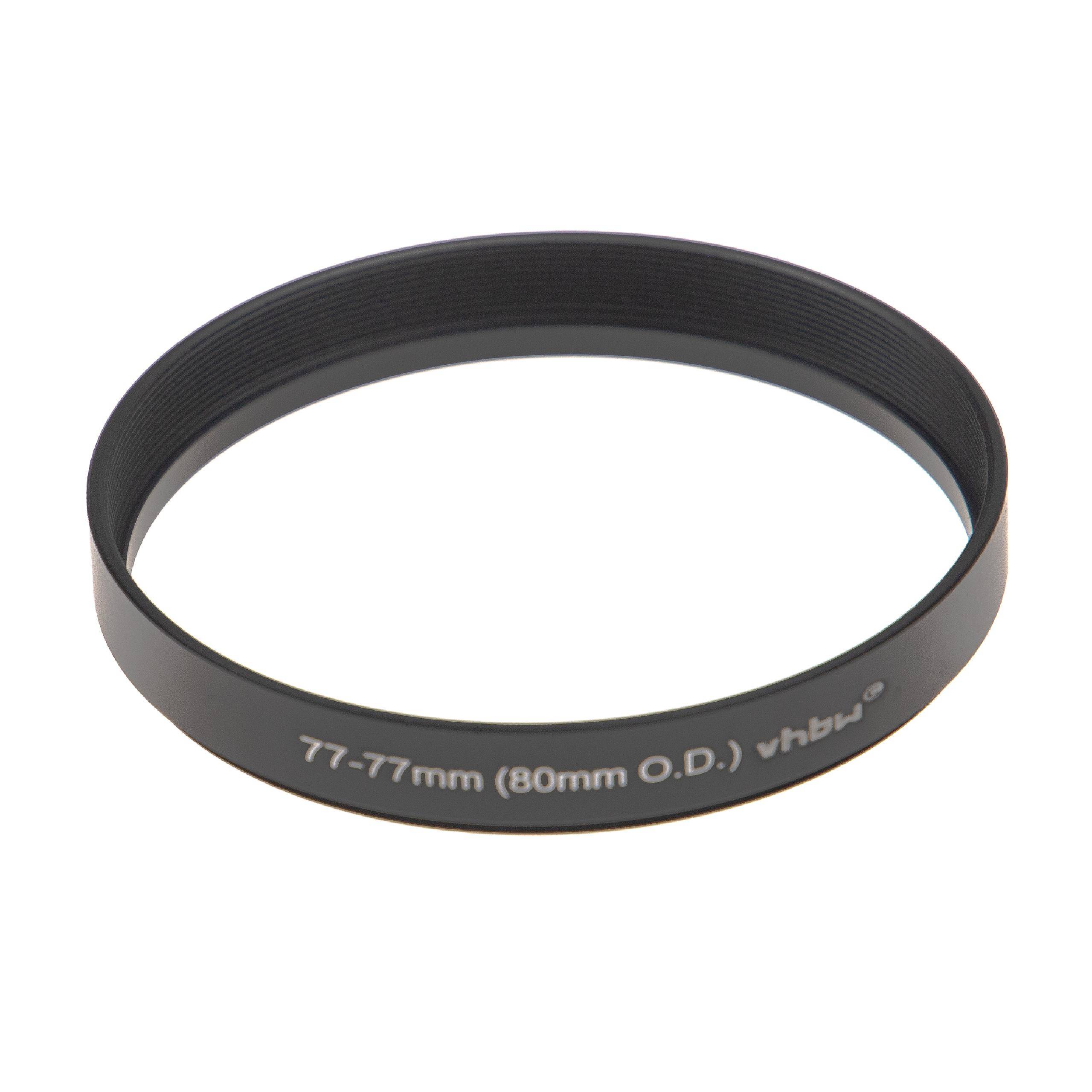 vhbw Step-Up-Ring Adapter von 77 mm auf 77 mm | kompatibel mit Matte Boxen 80 mm O.D. Filteradapter, Aluminium-0