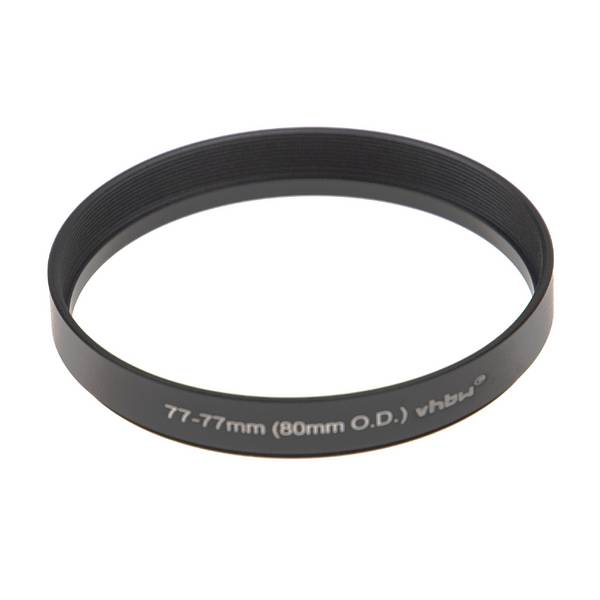 vhbw Step-Up-Ring Adapter von 77 mm auf 77 mm | kompatibel mit Matte Boxen 80 mm O.D. Filteradapter, Aluminium