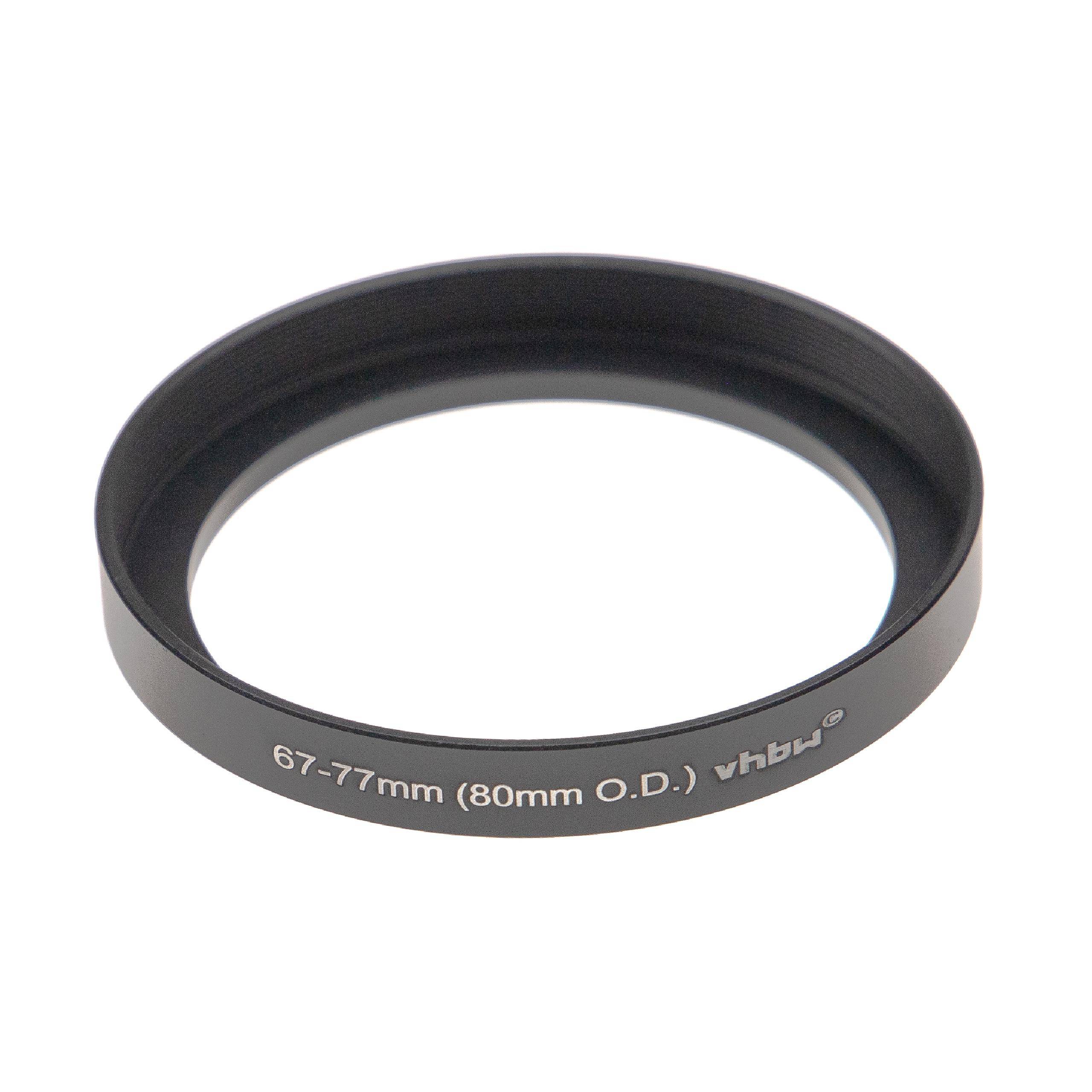 vhbw Step-Up-Ring Adapter von 67 mm auf 77 mm | kompatibel mit Matte Boxen 80 mm O.D. Filteradapter, Aluminium-0
