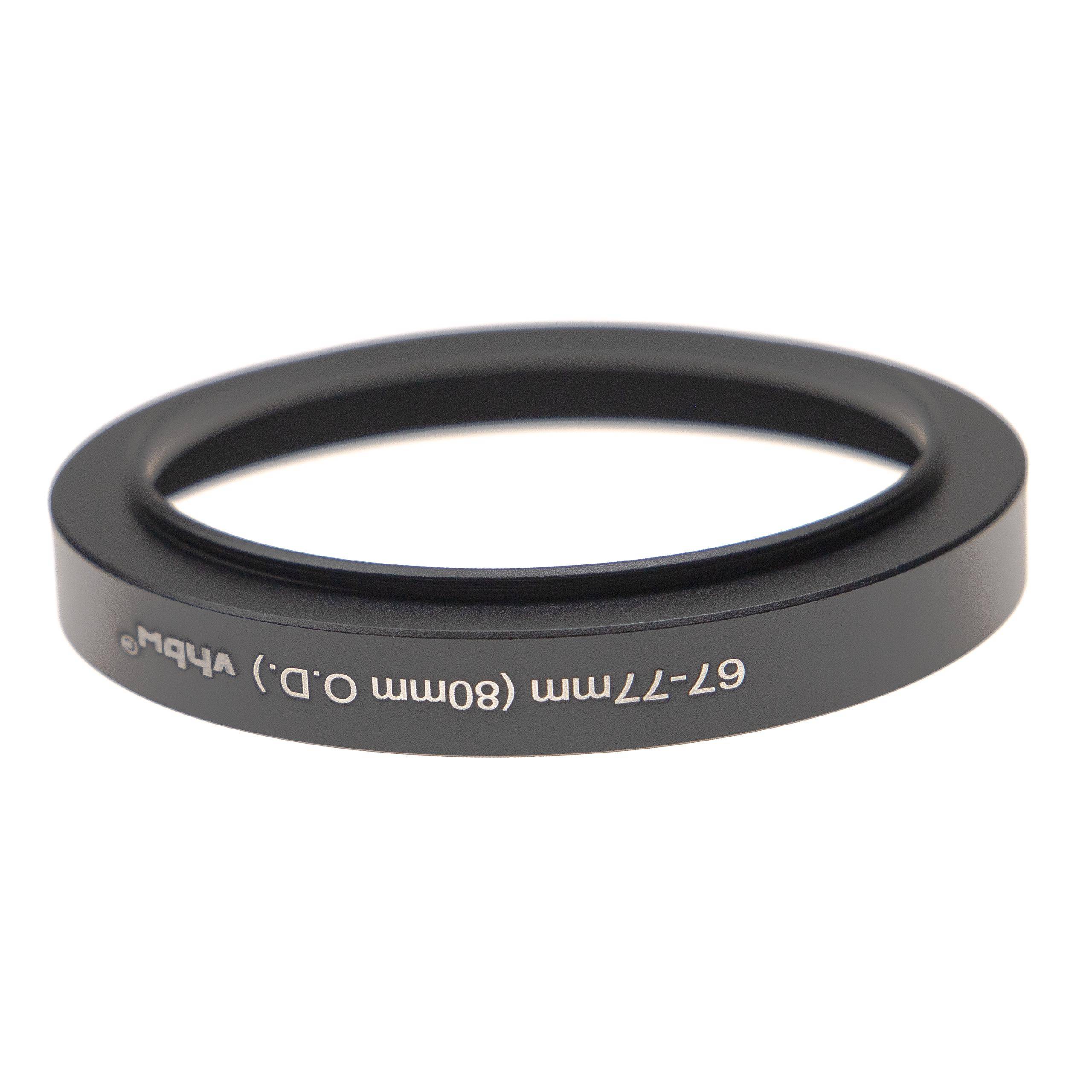 vhbw Step-Up-Ring Adapter von 67 mm auf 77 mm | kompatibel mit Matte Boxen 80 mm O.D. Filteradapter, Aluminium-1