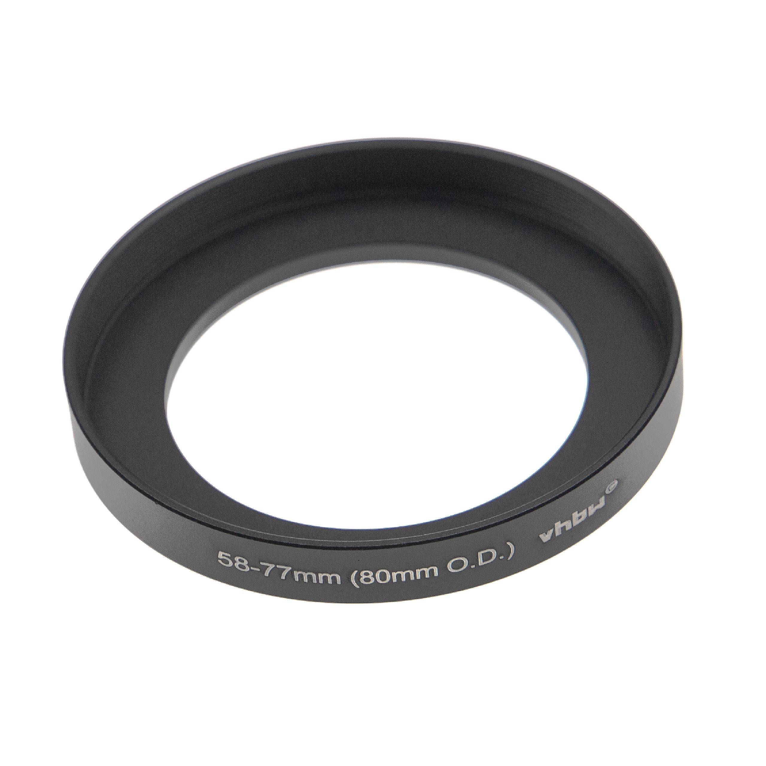vhbw Step-Up-Ring Adapter von 58 mm auf 77 mm | kompatibel mit Matte Boxen 80 mm O.D. Filteradapter, Aluminium-0
