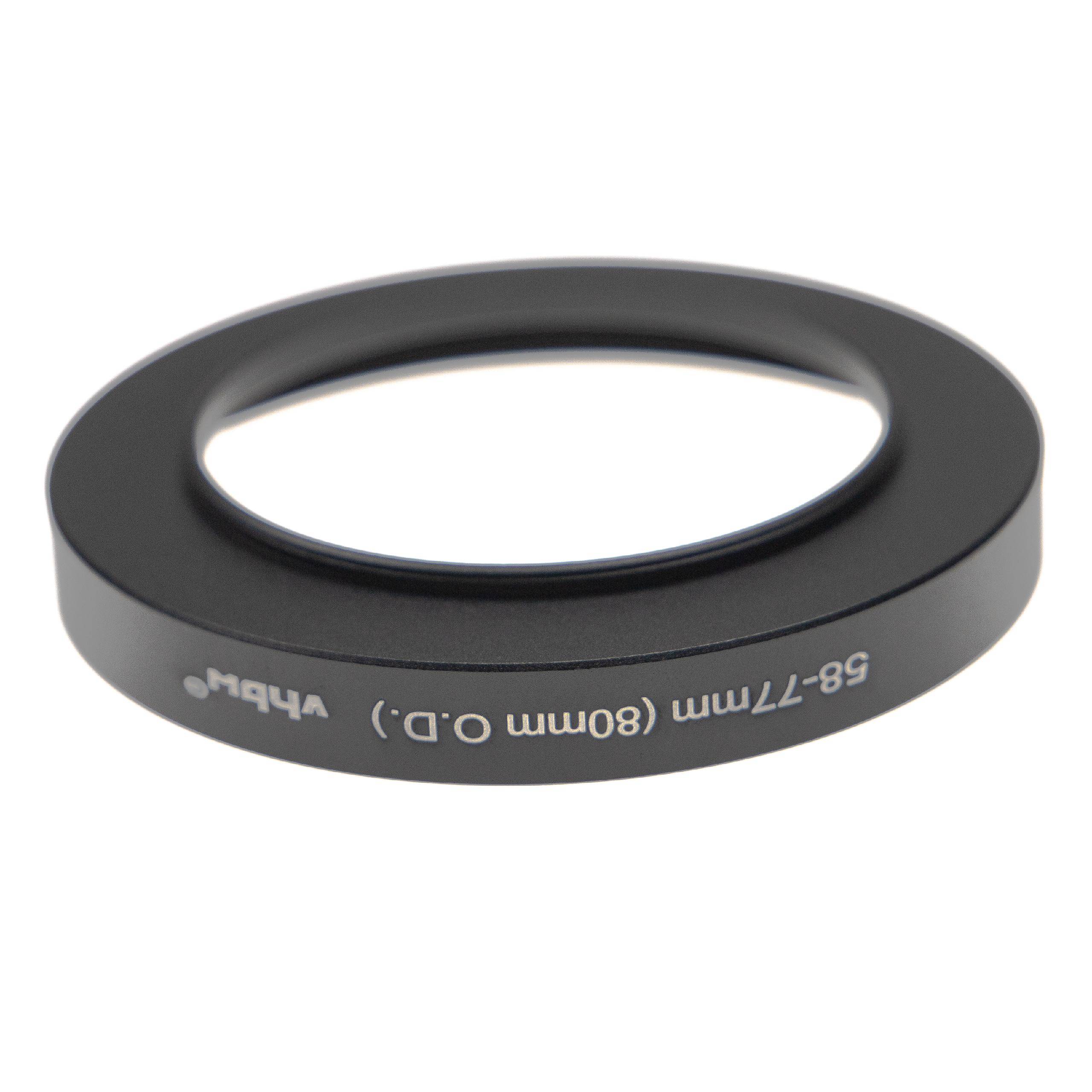 vhbw Step-Up-Ring Adapter von 58 mm auf 77 mm | kompatibel mit Matte Boxen 80 mm O.D. Filteradapter, Aluminium-1