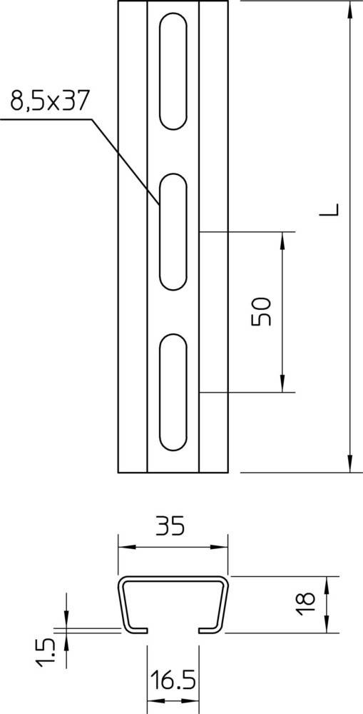 10 Stk. OBO Bettermann Profilschiene gelocht AML3-1
