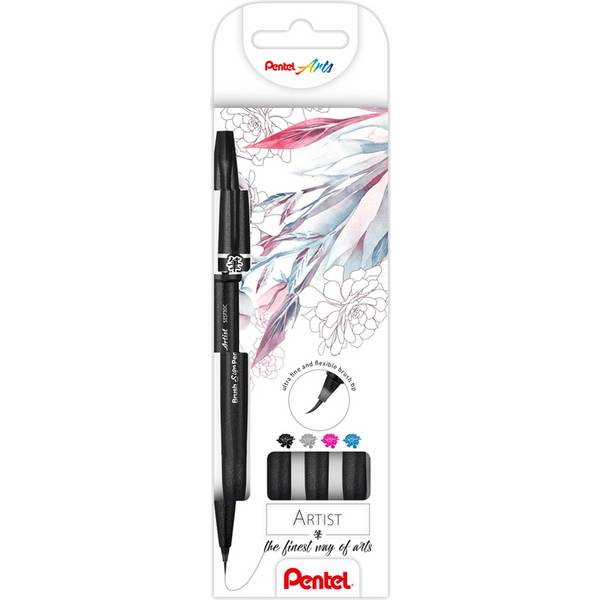 Pentel Pinselstift Sign Pen Artist, 4er Set