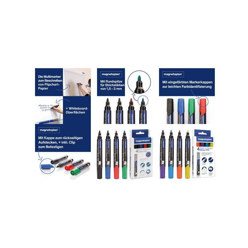magnetoplan Board- und Flipchartmarker PRO+, sortiert-0