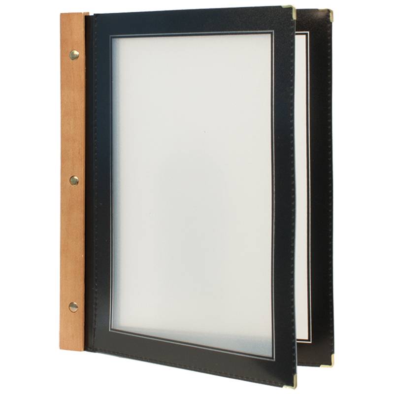 Securit Speisekarten-Mappe WOOD, DIN A4, schwarz-0