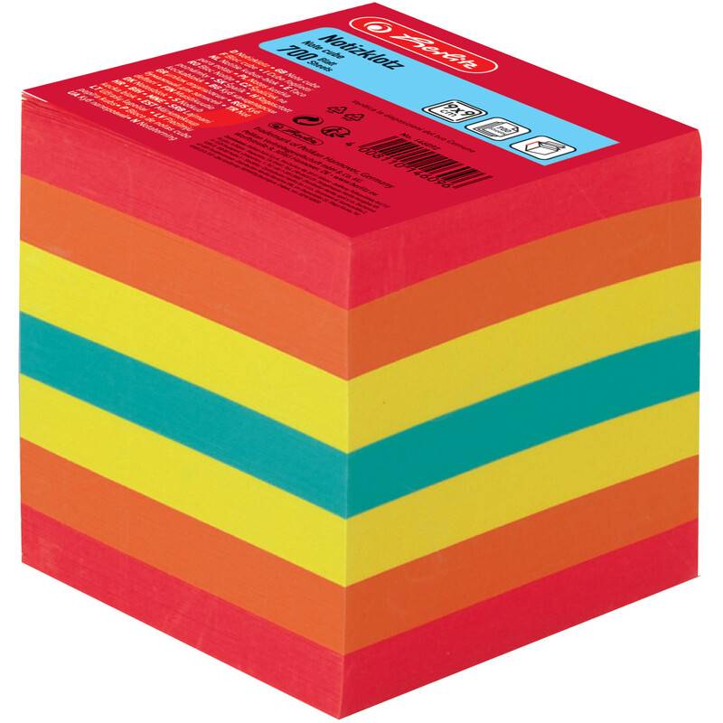 herlitz Zettelklotz, 90 x 90 mm, farbig, 80 g/qm-0