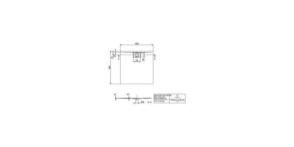 Villeroy & Boch Duschwanne Architectura 1000x1000x15mm Quadrat Weiß Alpin-3