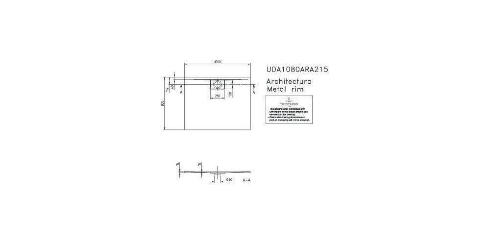 VB Duschwanne Architectura 1000x800x15mm Rechteck Anthracite-3