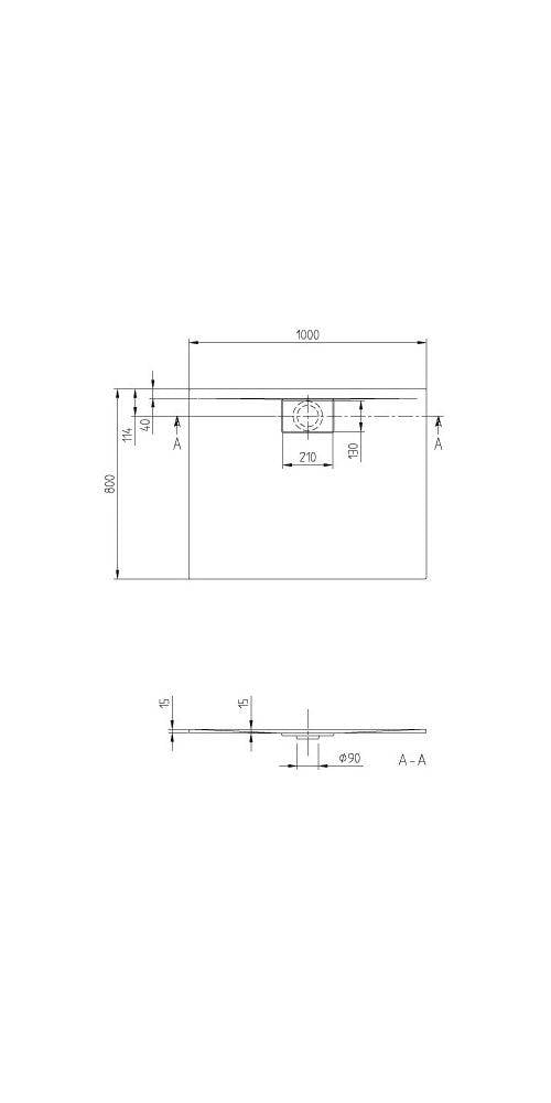 VB Duschwanne Architectura 1000x800x15mm Rechteck Anthracite-5