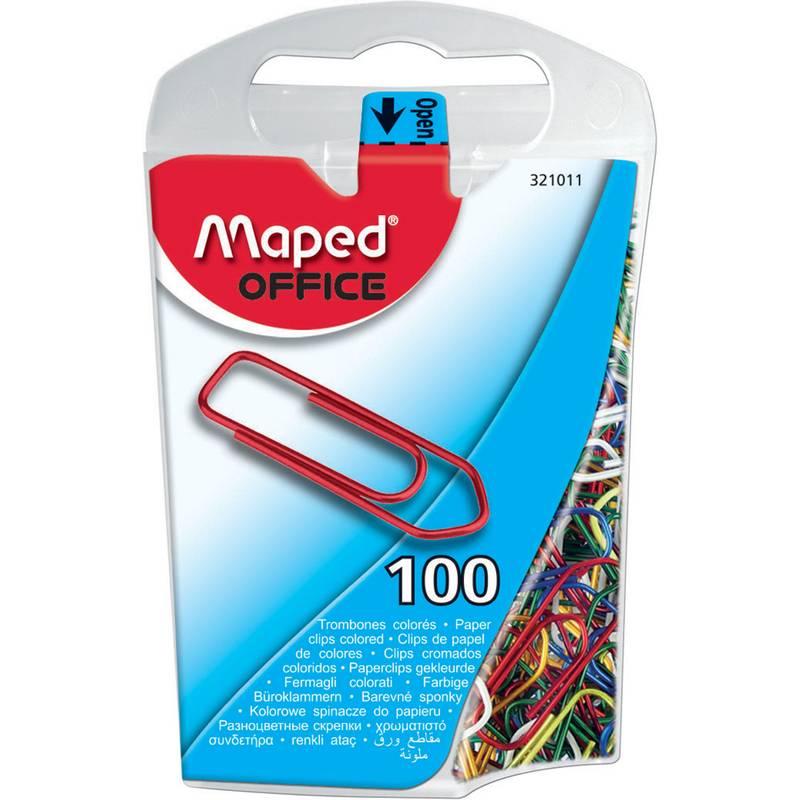 Maped Büroklammern, farbig lackierter Stahl, 25 mm-0