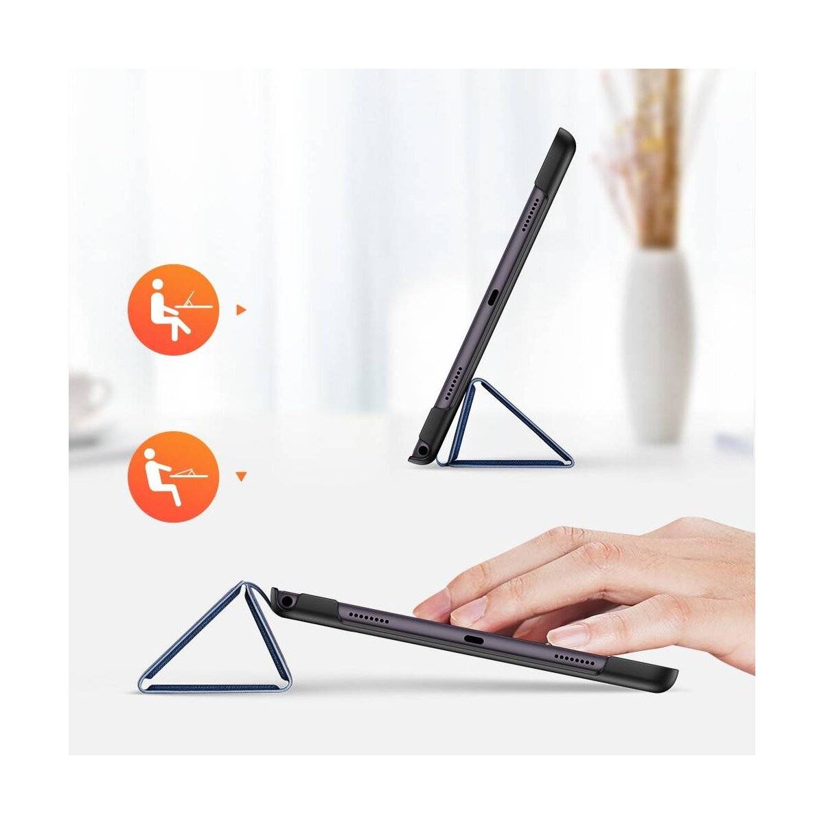 Dux Ducis Buch Tasche Hartschale mit Smart Sleep Standfunktion kompatibel mit SAMSUNG GALAXY TAB A7 LITE (T220) Blau-1