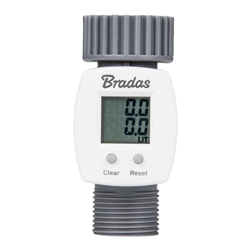 Bradas Digitaler Wasserzähler WHITE LINE, 3/4", grau/weiß-0