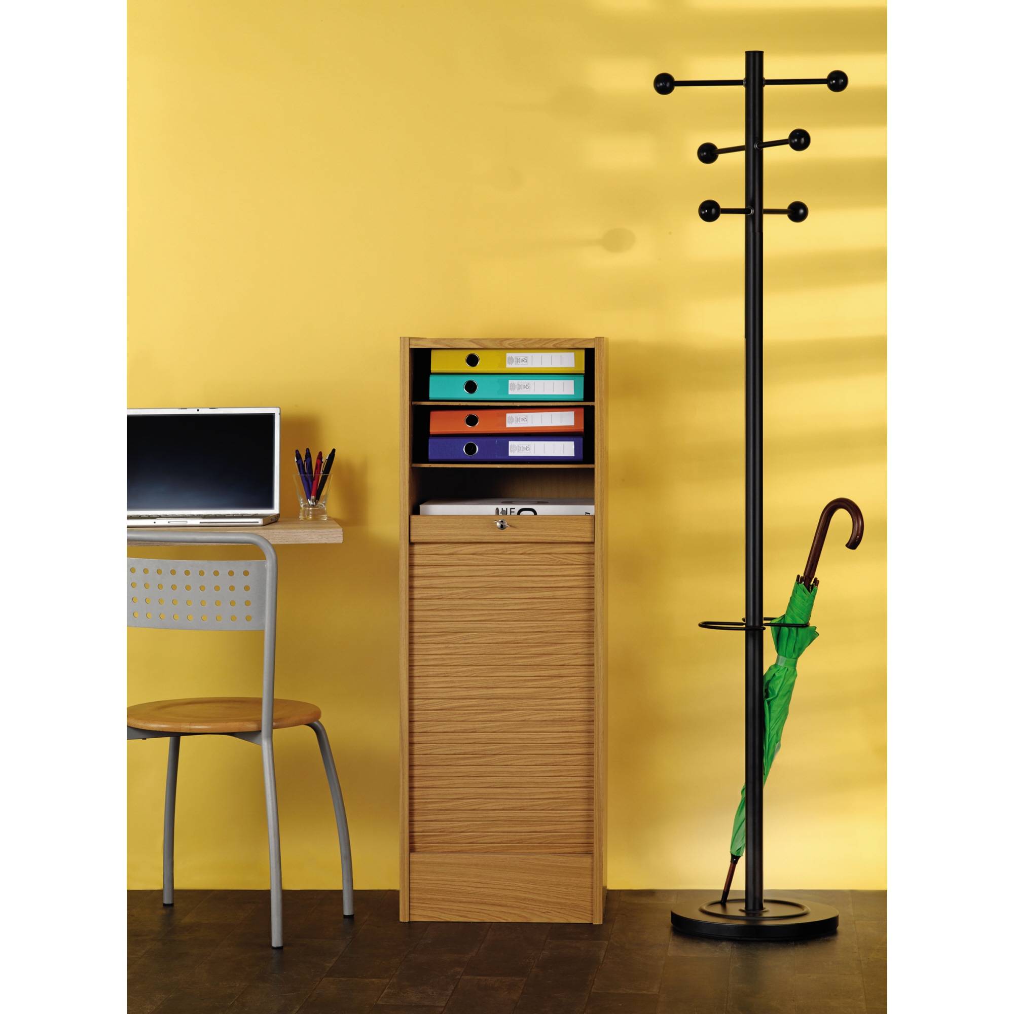 Garderobenständer ACCESS 175cm weiß/Buche-1