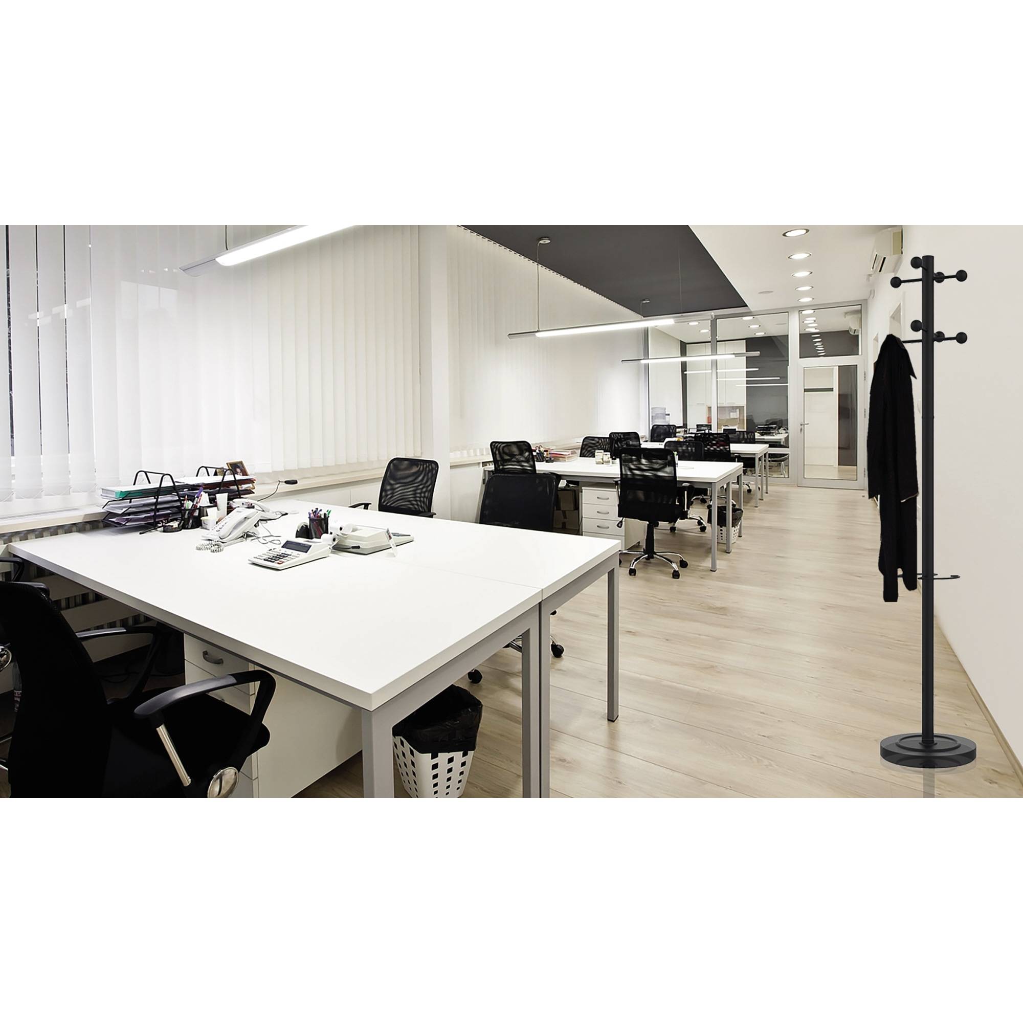 Garderobenständer ACCESS 175cm weiß/Buche-2