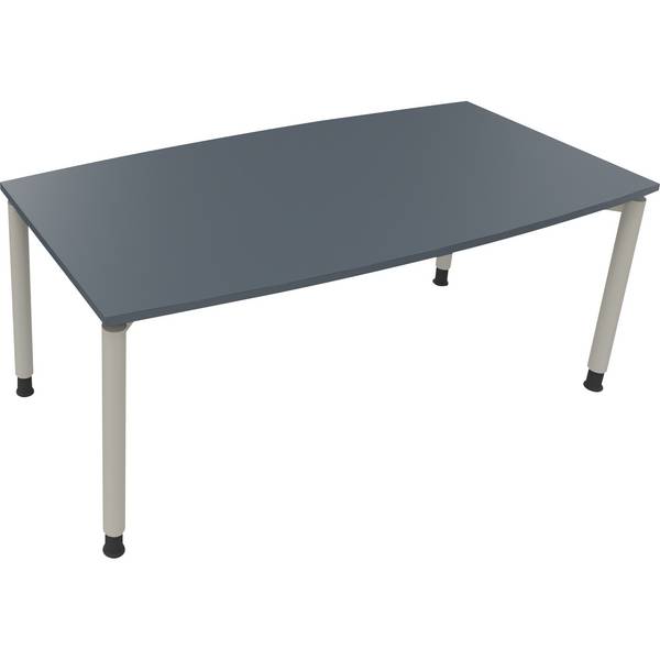 Besprechungstisch Tonneau Vierfuß Rund B1800xT800/900xH680-820 silber/Lava