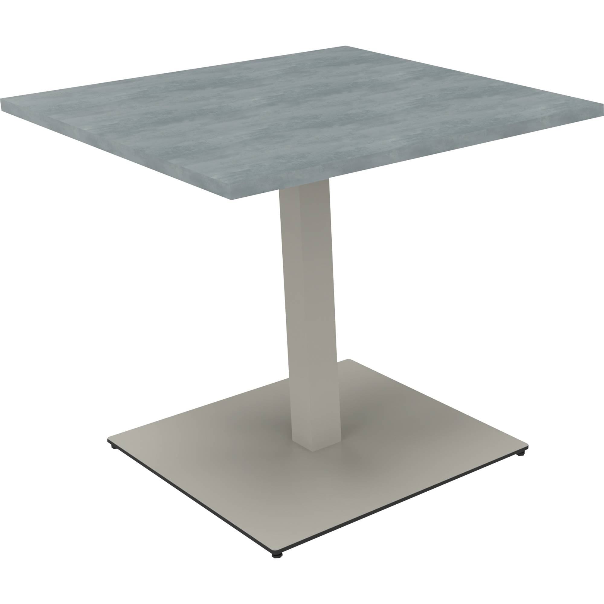 Besprechungstisch Rechteck Tellerfuß Quadrat B800xT8000xH720 silber/Beton-0